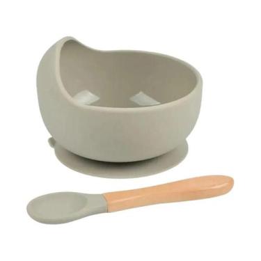 Imagem de Conjunto De Tigela, Prato E Colher De Silicone Para Alimentação De Beb