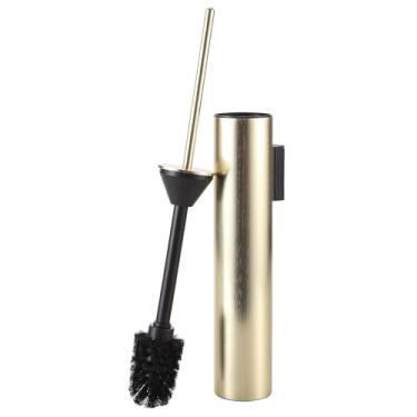 Imagem de BGL Conjunto de escova e suporte de vaso sanitário dourado escovado montado na parede para banheiro design redondo