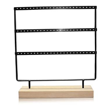 Imagem de Acouto Brinco Expositor Suporte de Jóias Elegante Compacto Grande Capacidade Material de Ferro Decorativo Prático Brinco Armazenamento Rack Exibição Jóias Suporte Roupas, Sapatos e/sapatos, (Preto)
