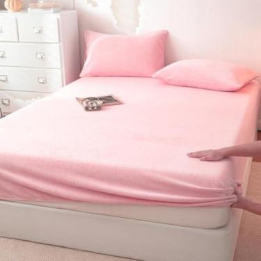 Imagem de Lençol de baixo de pelúcia ultramacio com bolso profundo, capa protetora de colchão, conjunto de cama para todas as estações, elástico ultra elástico de 360 graus, para quartos tipo 02||120 x 200 cm