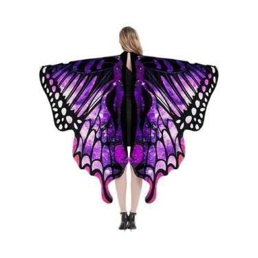 Imagem de Capa De Asas De Borboleta Coloridas Para Mulheres Adultas Fantasia De 