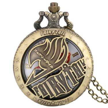 Imagem de Relógio de bolso Fairys Tails Retro para crianças com corrente de liga