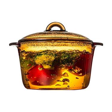 Imagem de Conjuntos de utensílios de cozinha panela de sopa de vidro salada macarrão instantâneo panela cozinha panela transparente saúde panela panelas feitas à mão (tamanho: B) (transparente C)