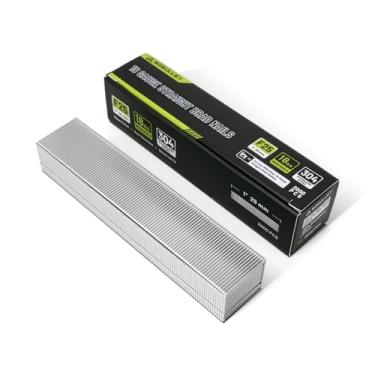 Imagem de BZBULLET Pregos Brad de aço inoxidável calibre 18, pregos Brad de 2,5 cm 18 GA, pregos de aço inoxidável 304 com acabamento pequeno para pistola pneumática e elétrica (2.000 unidades)