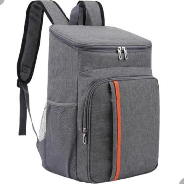 Imagem de Mochila Térmica 30L Impermeável, Conservação por 16h, Alças Acolchoadas Ajustáveis, Bolsos Organizadores, Ideal para Praia Viagens Piquenique (CINZA)