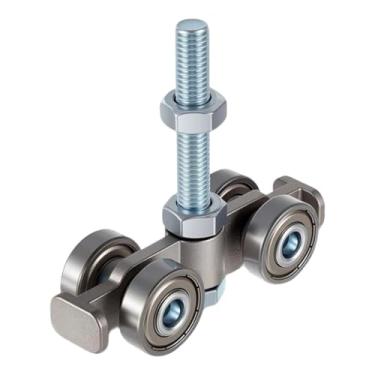 Imagem de Rolos para Portas de Correr de Celeiro | Trilho Silencioso Com 4 Rodas,Carrinho para Portão,Para Interior e Exterior: Casa, Quarto, Garagem, Celeiro e Armazém