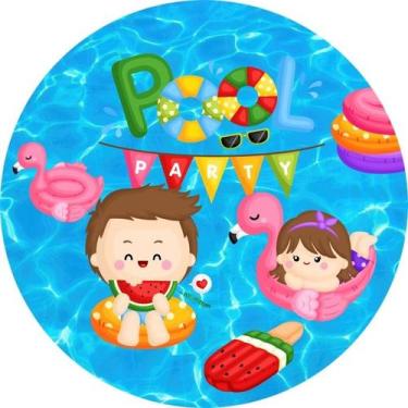 Imagem de Painel Festa Redondo C/ Elástico 1,50m Pool Party - Fadrix, Pool party