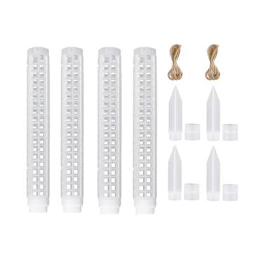 Imagem de Postes de Musgo,Estaca de Vaso Empilhável 63.5 cm | Apoio com Design de Malha para Plantas,para Videiras de Tomate e Plantas em Vasos de Jardim