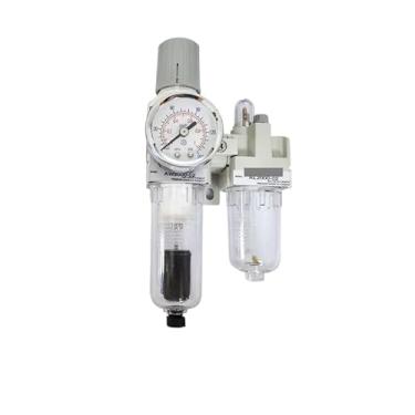 Imagem de ROUPWKWO AC2010-02 Filtro de compressor de drenagem manual bomba de ar regulador de pressão pneumática separador de óleo (apenas AC2010-02D, filtro de cobre)