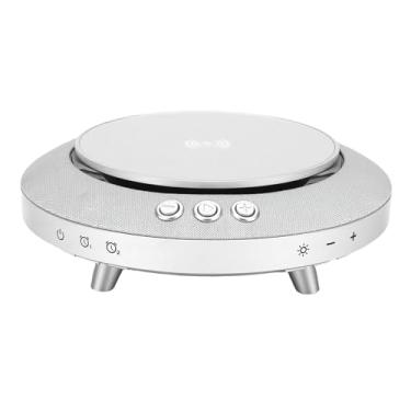 Imagem de Asixxsix Alto-falante Bluetooth Com Carregador Sem Fio, Pequeno Suporte de Telefone Com Alto-falante Moderno de Carregamento Sem Fio Com Luzes Noturnas de 7 Cores Som Surround 360 °