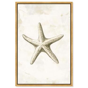 Imagem de Arte de parede costeira com estampa Starfish I da Art Remedy, moldura dourada, 50 x 76 cm