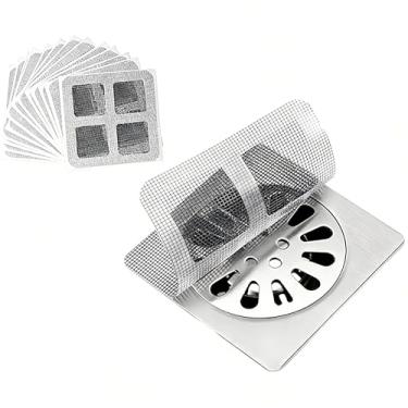 Imagem de Pacote com 50 adesivos descartáveis de malha para ralo de chuveiro, coletor de cabelo, adesivos resistentes à prova d'água, para banheiro, banheira, lavanderia, pia de cozinha, adesivo de ralo de piso