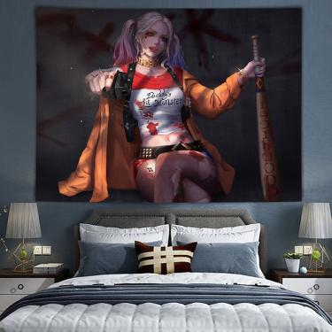 Imagem de Tapeçaria Harleys Quinns Anime Mangá Design 75x100cm Poliéster