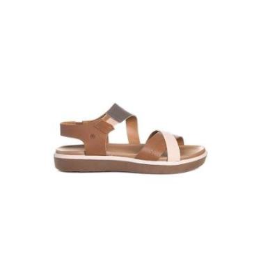 Imagem de Sandália Flatform New Face Couro Whisky-Feminino