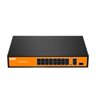 Imagem de Switch Giga Haiz com 16 Portas POE+ 2 Uplink 1 SFP 10/100/1000Mbps