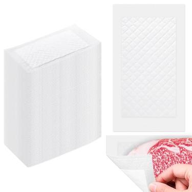 Imagem de X-Kingsun 200 unidades de almofadas absorventes de carne, 10 x 18 cm, para sacos seladores a vácuo, limpeza a seco, para cozinha e loja, 60 gramas