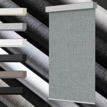 Imagem de Blindify Persianas de rolo 100% blackout, persianas de rolo sem fio para janelas, cortinas de janela de tecido de linho com isolamento térmico proteção UV para casa, porta, cinza, 78,7 cm L x 182,8 cm
