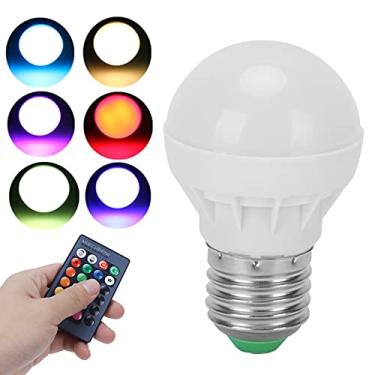 Imagem de Lâmpada RGB W 3W E27 Controle Remoto de Mudança Cor Decoração Residencial Alto Brilho Economia Energia Proteção para os Olhos Abajur PC Iluminação Amb