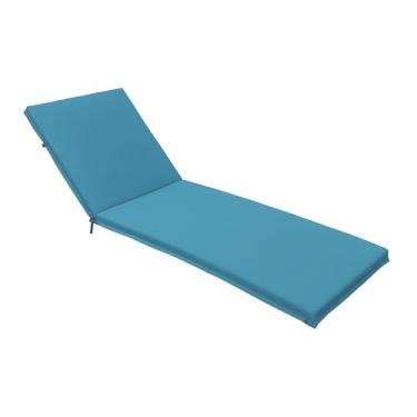 Imagem de Elehealthy Almofada de espreguiçadeira para ambientes externos 196 x 59 x 6 cm, almofadas de substituição à prova d'água para móveis de pátio ao ar livre, sala de piscina