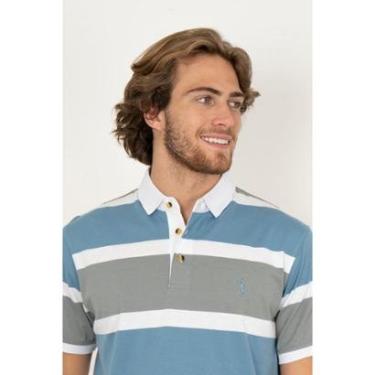 Imagem de Camisa Polo Aleatory Listrada Berlin Azul-Masculino