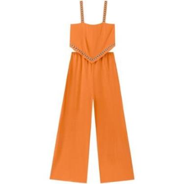 Imagem de Macacão Longo Com Alças Bordadas E Linho-Feminino