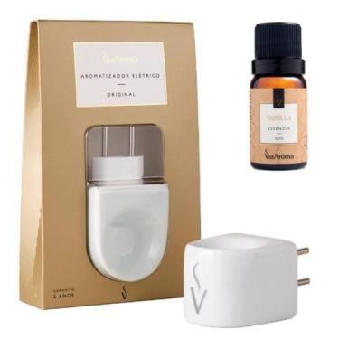 Imagem de Difusor Aromatizador Elétrico Porcelana Via Aroma com Essencia Vanilla