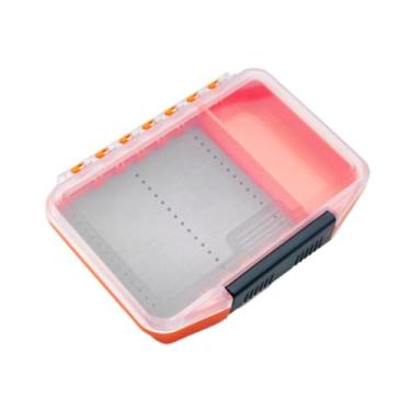 Imagem de Dynwave Caixa organizadora para moscas, ideal para guardar moscas. Tampa transparente, divisórias ajustáveis, leve e compacta, Laranja