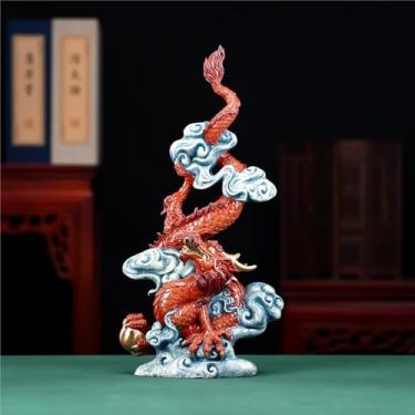 Imagem de Entrelaçados Ornamento de cobre puro "Dragão Voador no Céu": Ideal para decoração de casa e escritório em estilo chinês e presentes de negócios