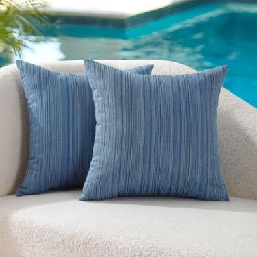 Imagem de VAKADO Capas de almofada à prova d'água para ambientes externos, 30 x 50 cm, conjunto de 2 capas decorativas de madeira externa para móveis de pátio, decoração para banco de jardim, varanda, sofá