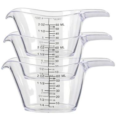 Imagem de Mini copo medidor de 59 ml, copos medidores de acrílico de 1/4 xícara, transparente - 3 peças