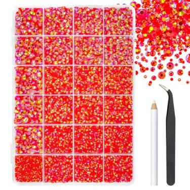 Imagem de 2 mm, 3 mm, 4 mm, 5 mm, 6 mm, vermelho, resina de gelatina AB, strass plano para artesanato deslumbrante, pedras planas, diamantes, pingentes para unhas, copos, garrafas, artesanato, sapatos