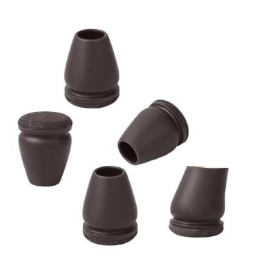 Imagem de 8 peças de protetores diagonais para pés de cadeira 、 almofadas grossas de feltro de silicone para móveis, pés de mesa, sem arranhões (marrom, pequeno)