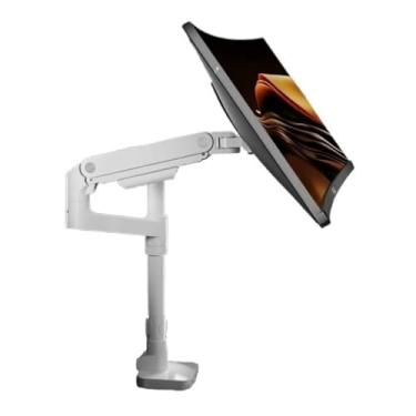 Imagem de KEG801302 Suporte para monitor único de escritório, suporte de mesa de monitor único resistente para tela de 17 a 49 polegadas, comporta 20 kg, braço ajustável para monitor de mola a gás, suporte VESA