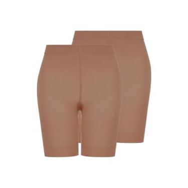 Imagem de Kit com 2 Shorts Feminino Modelador Up Line Loba 5690-003, Bege, GG