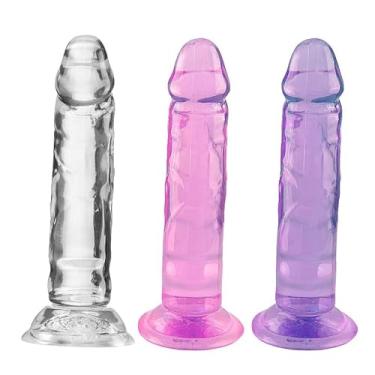 Imagem de Dildo Realístico Transparente 14.8cm - Silicone Premium para Prazer Intenso e Seguro