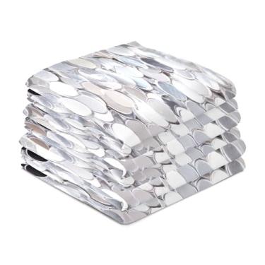 Imagem de Wassud Toalhas de cozinha padrão de lantejoulas brancas toalhas de prato de cozinha pacote com 6 panos de prato macios com laço para pendurar toalha de mão super absorvente de secagem rápida toalhas