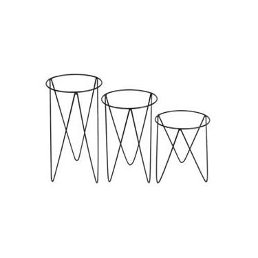 Imagem de Kit 3 Suportes Tripé chão Para Vaso de Plantas Jardim p