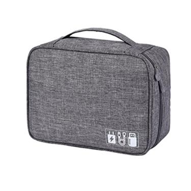 Imagem de Organizador de Eletrônicos Bolsa Viagem para Estojo Armazenamento Acessórios Cabo com Espaço Separado Fio Carregador Disco Rígido Fone Ouvido Power Bank