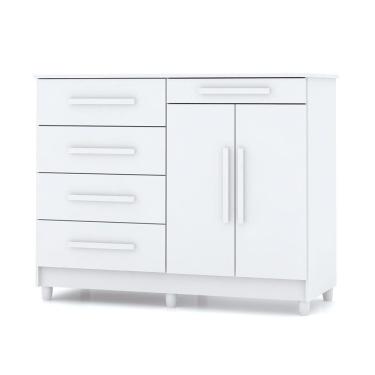 Imagem de Cômoda Sapateira Para Quarto 05 Gavetas E 02 Portas Livia Branco - Pallazio