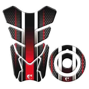 Imagem de Adesivo Protetor Tanque E Bocal Moto Yamaha Listra Vermelho