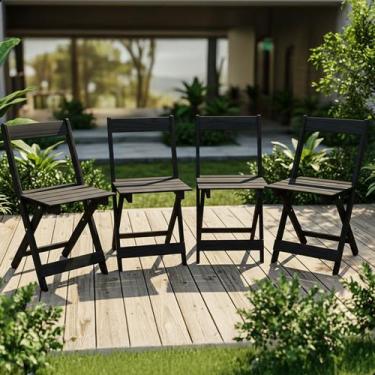 Imagem de 4 Cadeiras Dobráveis Madeira Resistente Cedrinho Itaúba - Spacoshop, P