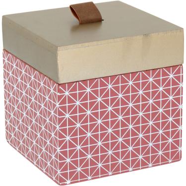 Imagem de Caixa Organizadora Madeira Rosa Penélope 12X12X12Cm