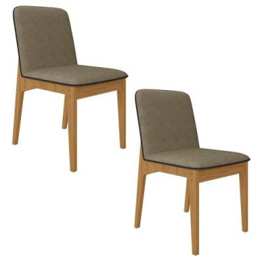 Imagem de Kit 2 Cadeiras Estofadas Windsor Cinamomo/suede Capuccino - M.a - A Mó