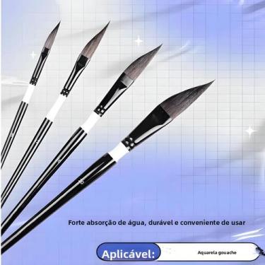 Imagem de Conjunto De Pincéis Para Pintura Em Aquarela 4 Peças, Pincel De Cabelo