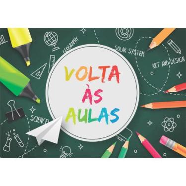 Imagem de Painel De Tecido Sublimado Escolar Volta às aulas colorido - Fabrika d