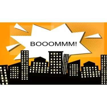 Imagem de Painel de Tecido Sublimado Cidade dos Heróis - Fabrika de Festa, 200x1