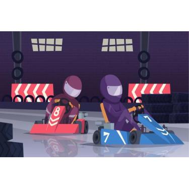 Imagem de Painel de Tecido Sublimado Corrida de Carro Kart - Fabrika de Festa, 4