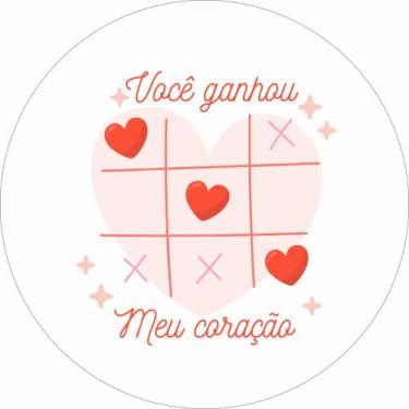 Imagem de Painel de Lona Redondo Namorados Coração Jogo - Fabrika de Festa, 150x