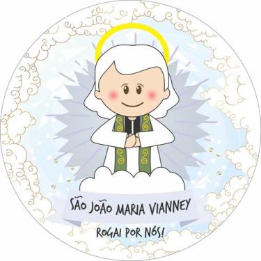 Imagem de Painel de Tecido Sublimado Redondo Santinhos Católicos São João Maria 