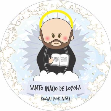 Imagem de Painel de Tecido Sublimado Redondo Santinhos Católicos Santo Inácio de